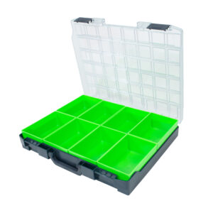 Coffret d'assortiment en plastique comprenant 8 inserts verts