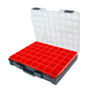 Coffret d'assortiment en plastique comprenant 48 inserts rouges